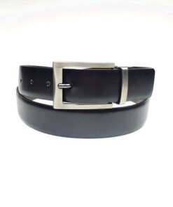 Automatic Mens Leather Belt without Ratchet Reversible Dress Belt