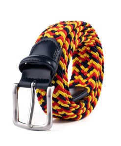 Unisex Multicolor Fabric Elastic Stretch Mens Designer Belt