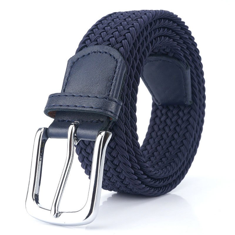Casual Golf Braided Fabric Stretch Jeans Men Elastic Belt - Image 3