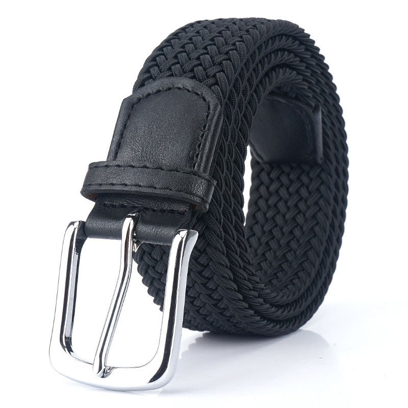 Casual Golf Braided Fabric Stretch Jeans Men Elastic Belt - Image 4