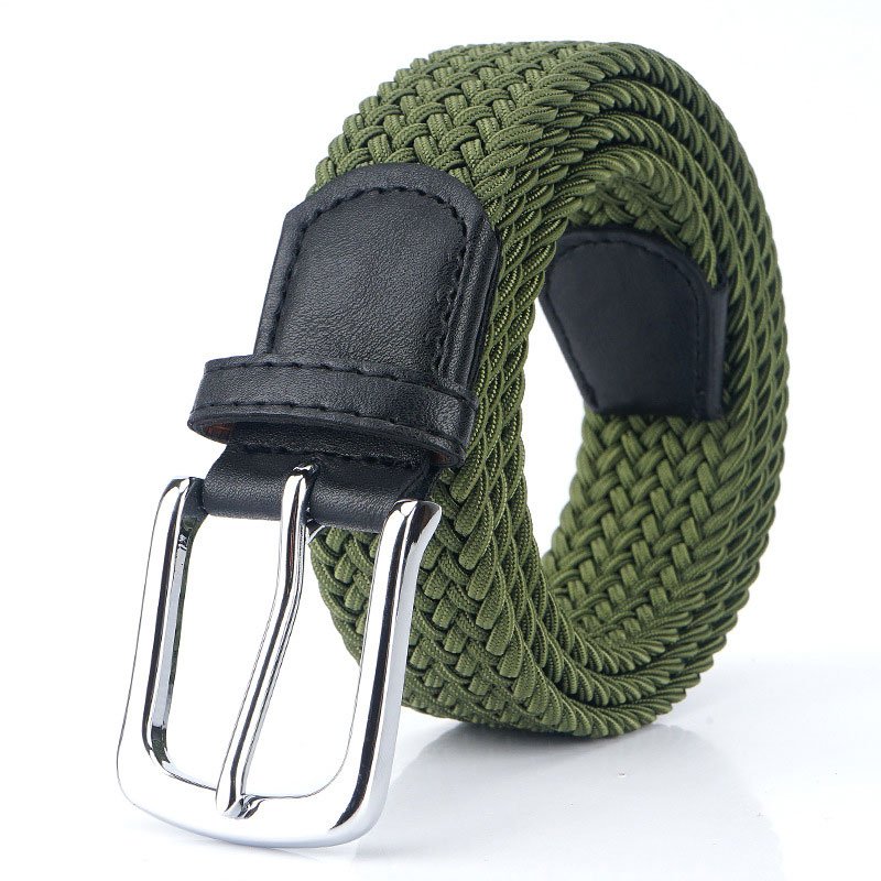 Casual Golf Braided Fabric Stretch Jeans Men Elastic Belt - Image 5
