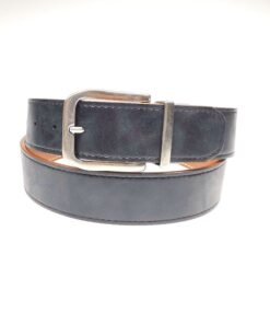 Black Brown Double Side Reversible Rotated Buckle PU Leather Belt for Men