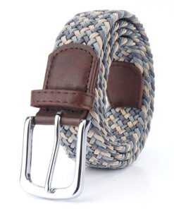 Golf Jeans Elastic Stretch Fabric PU Leather Belt Men