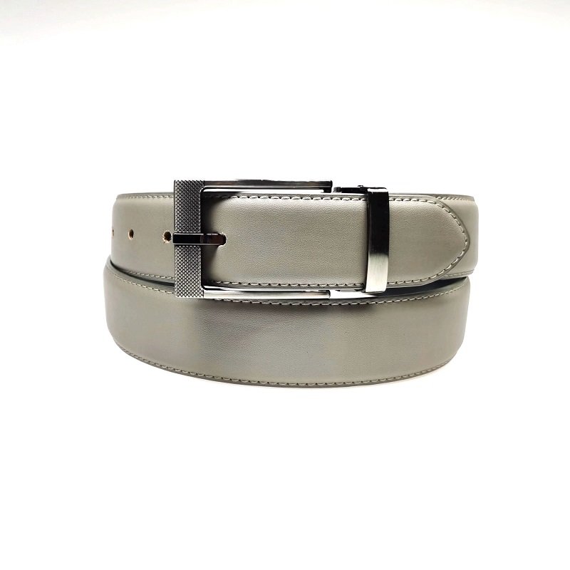 Mens Black Pin Clip Buckle PU Leather Dress Belt