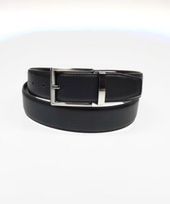 Mens Business Simple Automatic Buckle Reversible Belt PU Leather Rotatable Belt