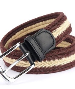 Unisex Casual Adjustable Cotton Elastic Stretch  Mens Belt