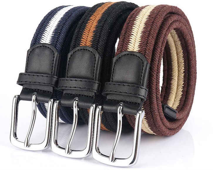 Unisex Casual Adjustable Cotton Elastic Stretch Mens Belt - Image 3