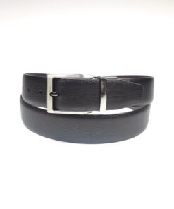 Double Side Black Brown Reversible Rotated Buckle Belt For Men