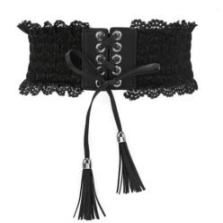 Women's Lace Elastic Belt Wide String Designer Waist Belt for Dress