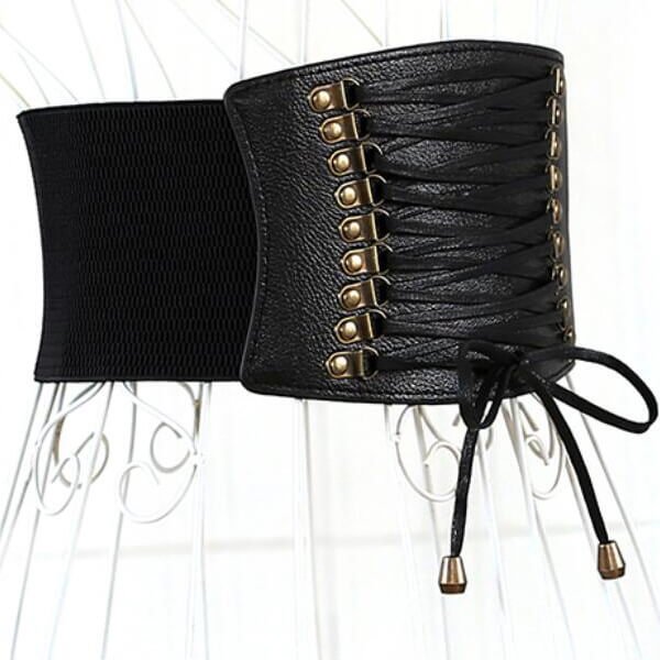 Women 10cm Wide Cinch Lace-up Elastic Band Waist belt for Dress Ladies Slimming Belt - Image 3
