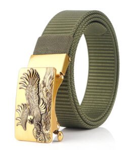 Mens Gothic Flying Eagle Tactical Nylon Web Belt with Automatical Buckle