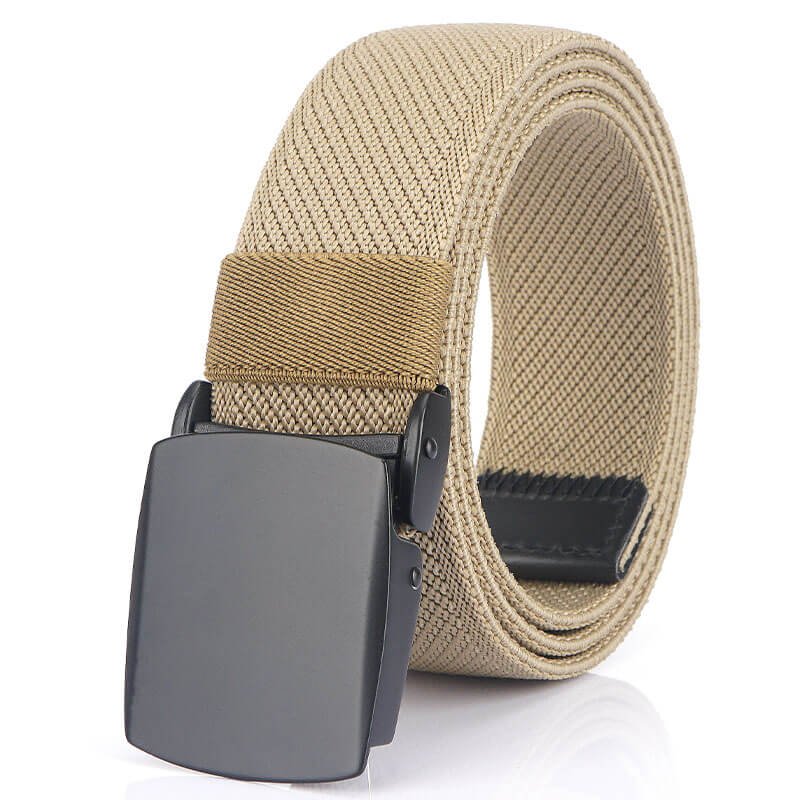 Webbing Military Tactical Nylon Elastic Belt with Black Plastic Buckle for Men - Image 5
