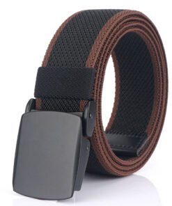 Outdoor Stretch Webbing Tactical Army Hiking Belts for Men with Plastic Buckle