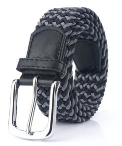 Braided Webbing Stretch Outdoor Woven Elastic Belt For Men with Pin Buckle
