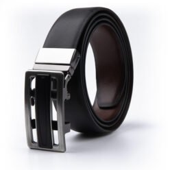 Reversible Non-Ratchet Auto-Lock Leather Belt LA1230