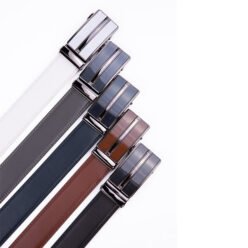 Alternative view of Black Dress Formal Split Leather Mens Belts Ratchet Automatic Buckle Belt