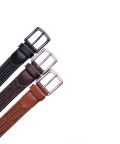Alternative view of Vintage Bonded Leather Braided Belt Elastic Stretch Belt
