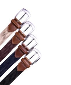 Alternative view of Casual Golf Braided Fabric Stretch Jeans Men Elastic Belt