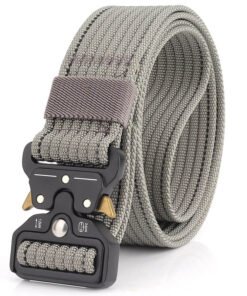 Military Tactical Men Belt Webbing Canvas Outdoor Belt with Metal Buckle