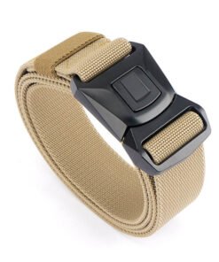 Men's Elastic Tactical Belts  Military Webbing Nylon Belts with Plastic Buckle