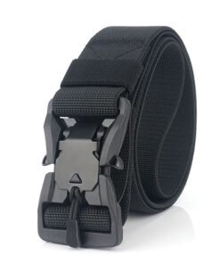 Army Tactical Elastic Outdoor Belts with Plastic Magnetic Easy Unlock Buckle