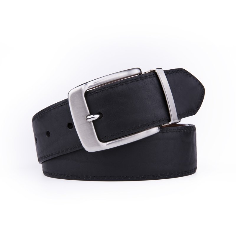Reversible Genuine Leather Single Prong Buckle Belt LA2008 - Image 3