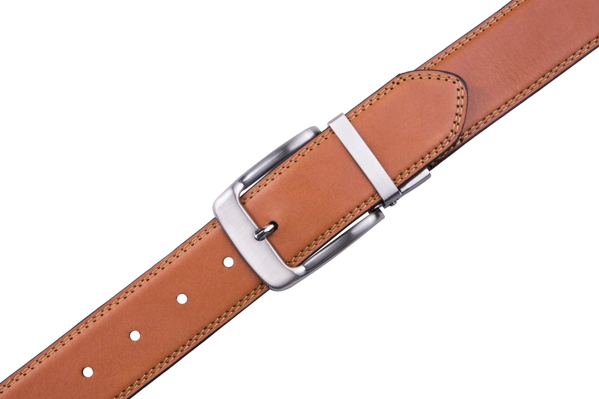 Reversible Genuine Leather Single Prong Buckle Belt LA2008 - Image 9