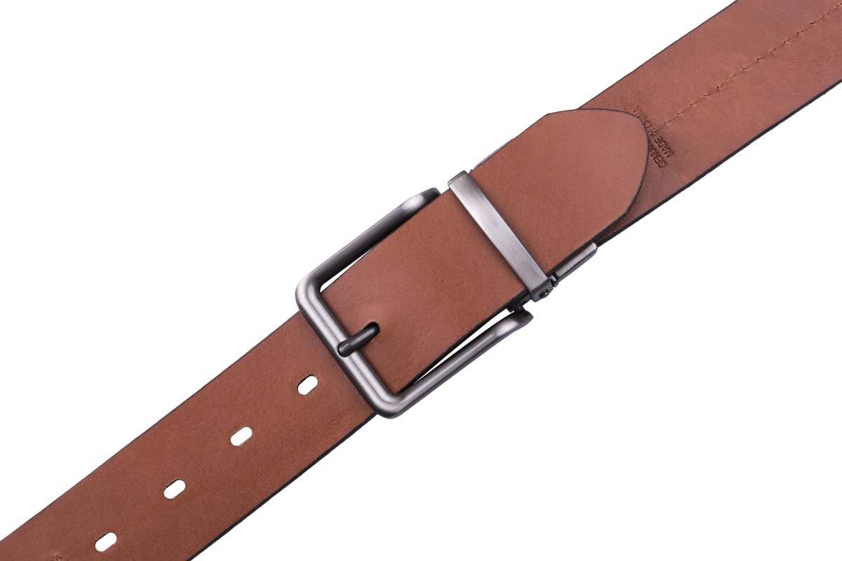 Genuine Leather Single Prong Buckle Belt LA2003 - Image 8