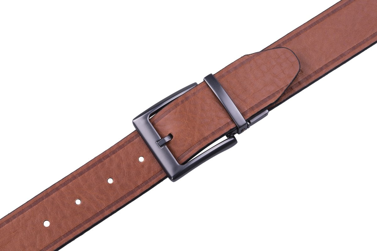 Reversible Genuine Leather Single Prong Buckle Belt LA2009 - Image 9