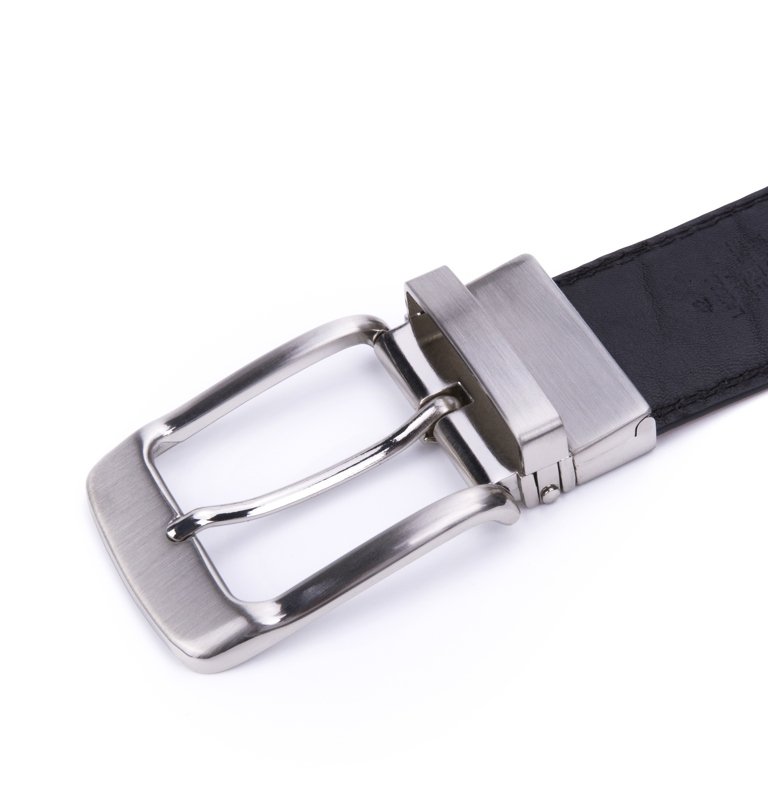 Reversible Genuine Leather Single Prong Buckle Belt LA2008 - Image 4