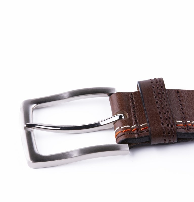 Split Leather Single Prong Buckle Belt LA2013 - Image 9