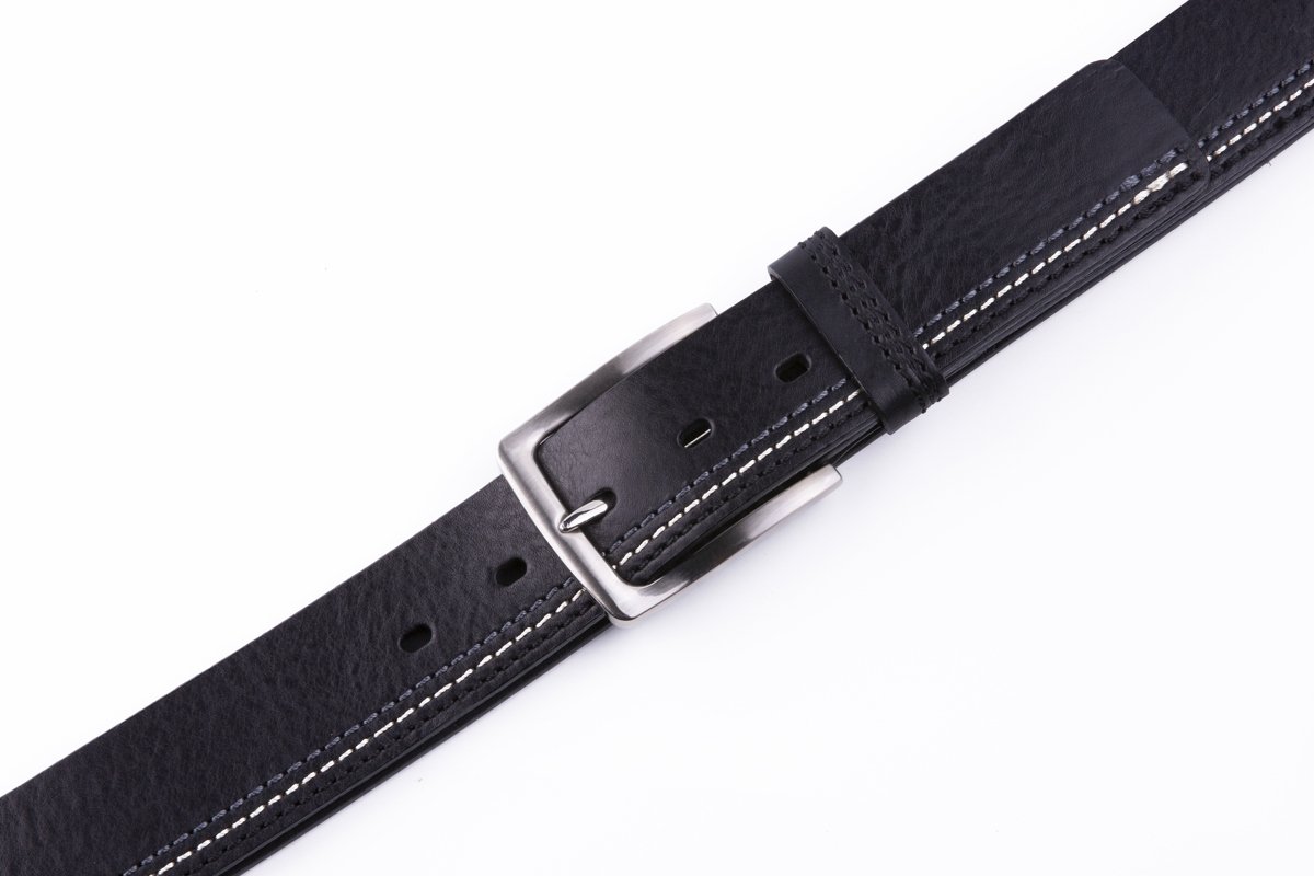 Split Leather Single Prong Buckle Belt LA2013 - Image 5