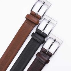 Alternative view of Casual Black Debossed PU Leather Belt for Men