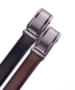 Alternative view of Dress Black Genuine Leather Belt Ratchet Automatic Buckle Belt
