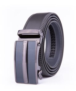 Black Dress Formal Split Leather Mens Belts Ratchet Automatic Buckle Belt
