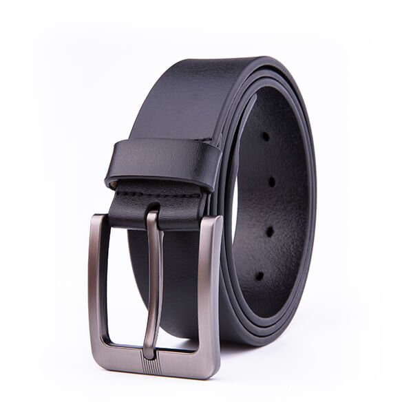 Wide Casual Dress Black Full Grain Genuine Leather Belt for Men - Image 3