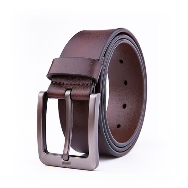 Wide Casual Dress Black Full Grain Genuine Leather Belt for Men - Image 4