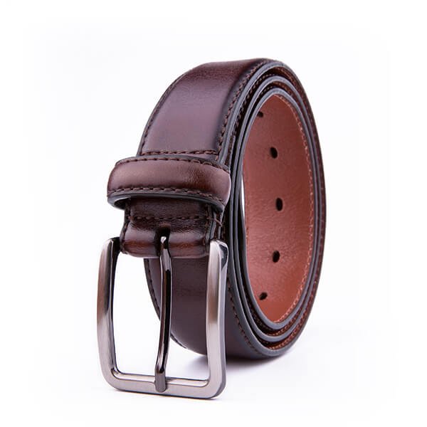 Adjustable Black Dress Genuine Leather Belt for Men - Image 3