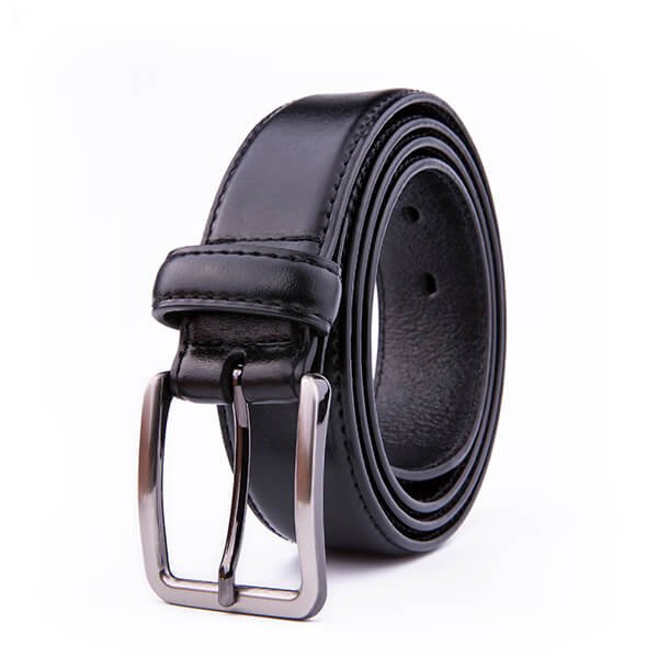 Adjustable Black Dress Genuine Leather Belt for Men - Image 4