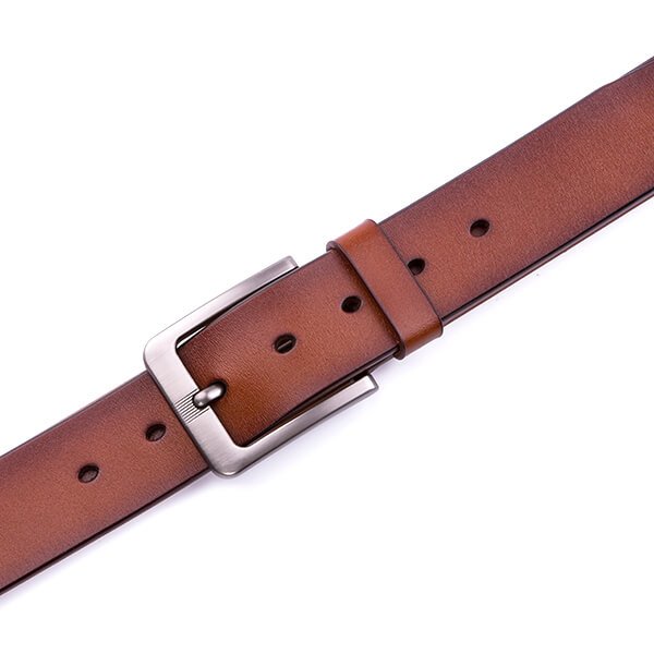 Wide Casual Dress Black Full Grain Genuine Leather Belt for Men - Image 5