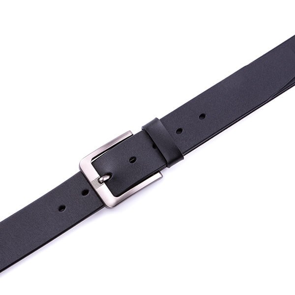Wide Casual Dress Black Full Grain Genuine Leather Belt for Men - Image 6