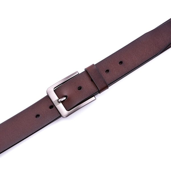 Wide Casual Dress Black Full Grain Genuine Leather Belt for Men - Image 7