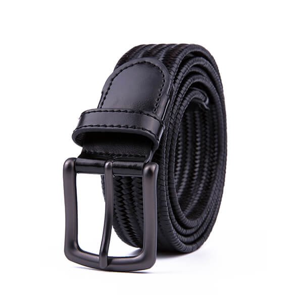 Vintage Bonded Leather Braided Belt Elastic Stretch Belt - Image 4