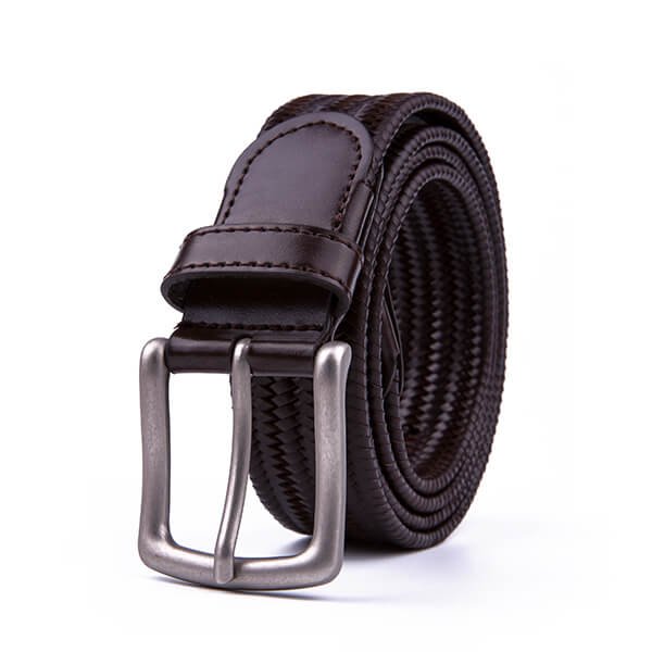 Vintage Bonded Leather Braided Belt Elastic Stretch Belt - Image 5
