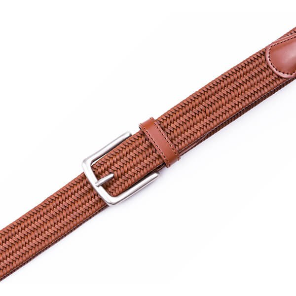 Vintage Bonded Leather Braided Belt Elastic Stretch Belt - Image 6