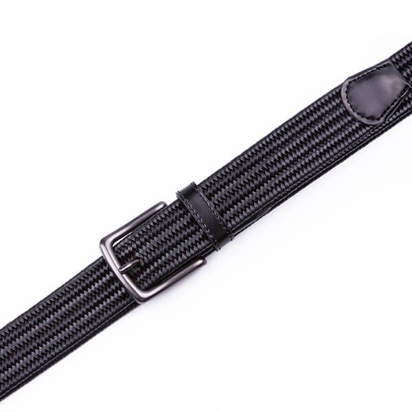 Vintage Bonded Leather Braided Belt Elastic Stretch Belt - Image 7