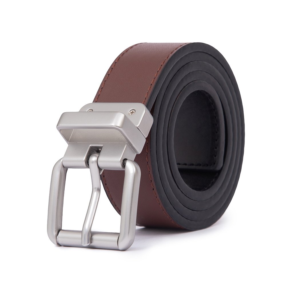 2 COLOR IN 1 BELT Reversible Single‑Prong Leather Belt for School Uniform Casual Jeans LA1020 - Image 3