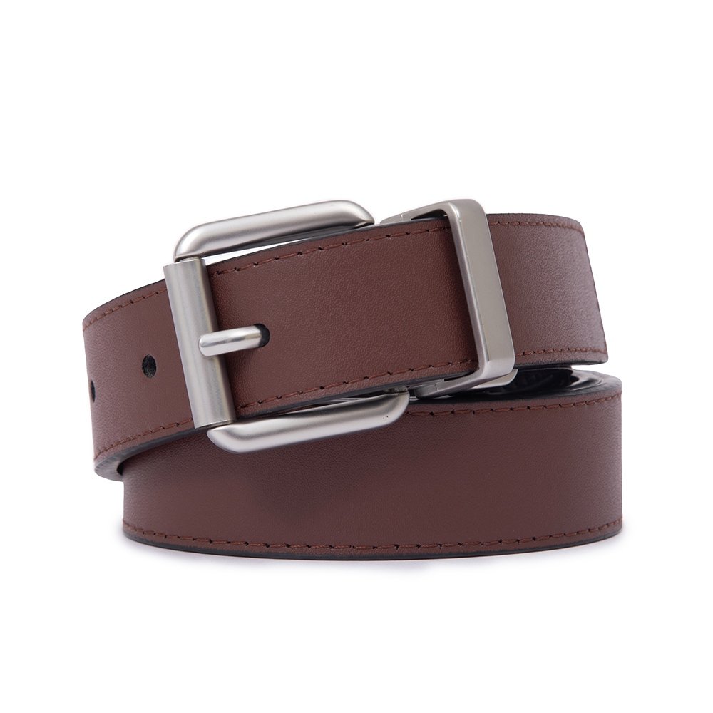 2 COLOR IN 1 BELT Reversible Single‑Prong Leather Belt for School Uniform Casual Jeans LA1020 - Image 4