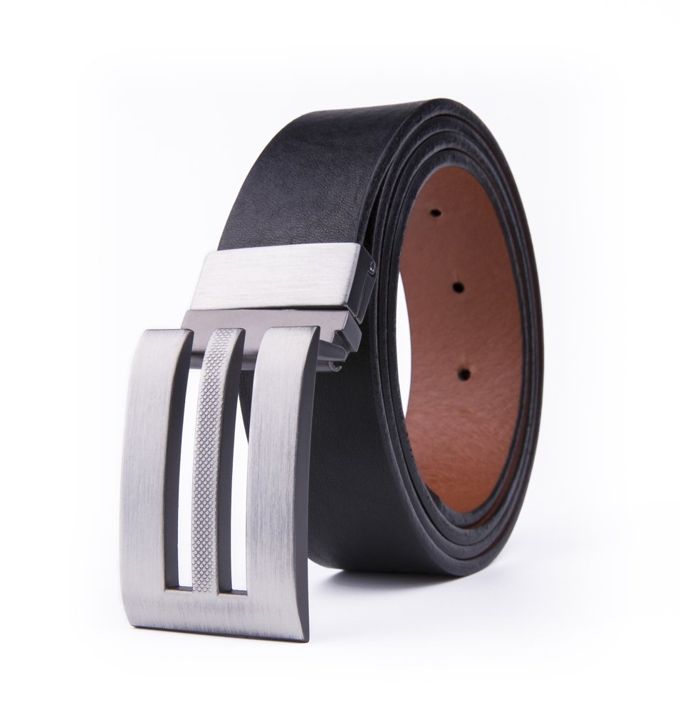 Genuine Leather Reversible Top Panels Belt LA1102