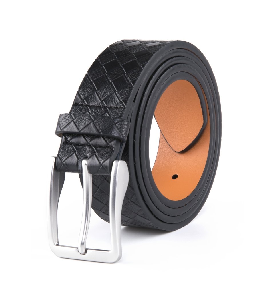 Vintage Lattice Embossed PU Leather Belt LA1232 - Image 2